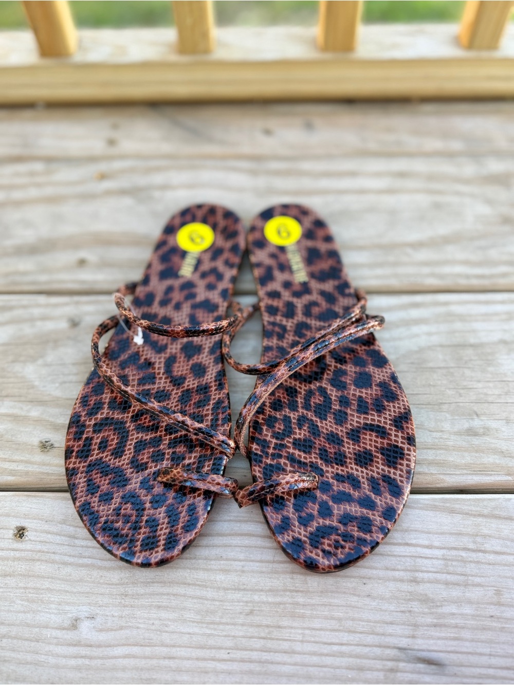 Women's Leopard Print Slide Sandals - Brown Animal Pattern